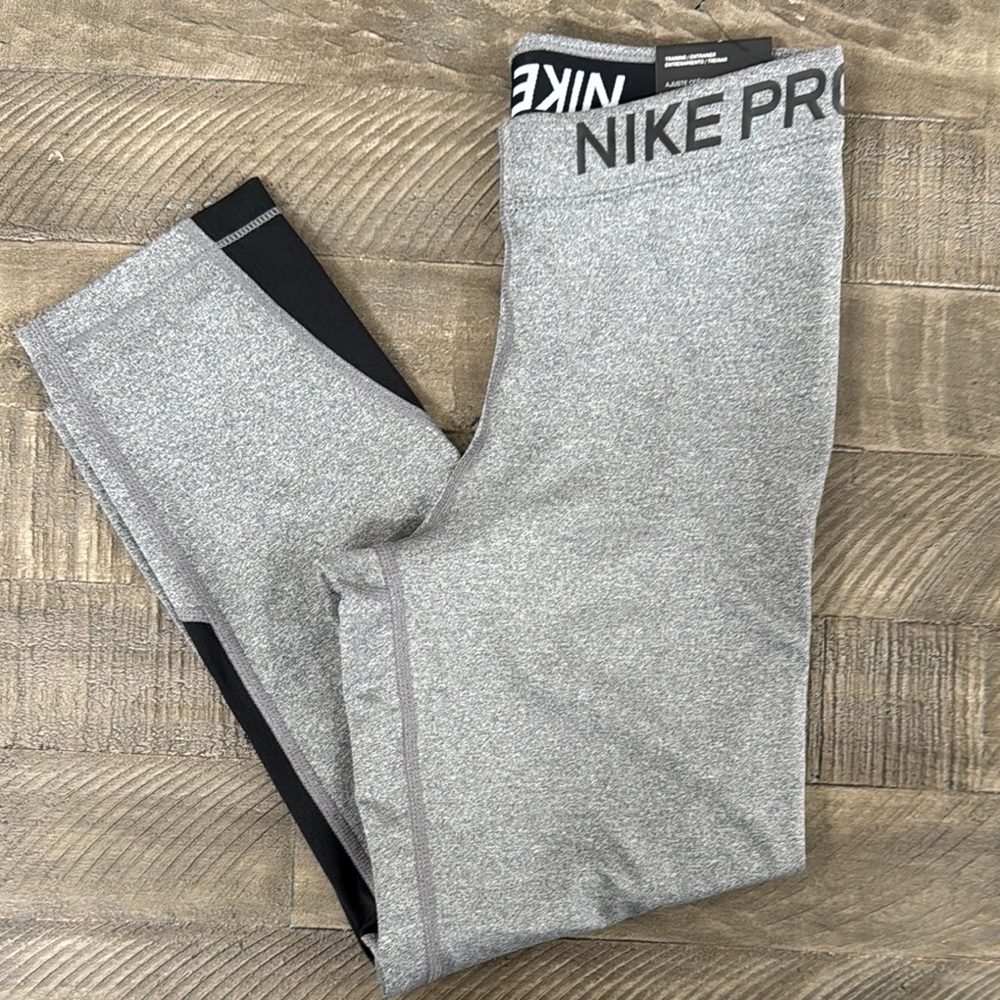 Nike Pro Gray & Black Capri Leggings